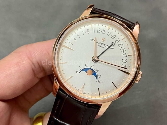 TWS Factory Vacheron Constantin Retrograde Calendar 4010U/000R-B329 42.5mm Rose Gold Leather Strap White Dial - Image 3