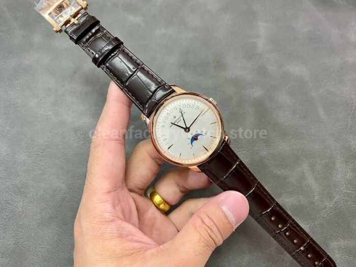 TWS Factory Vacheron Constantin Retrograde Calendar 4010U/000R-B329 42.5mm Rose Gold Leather Strap White Dial - Image 4