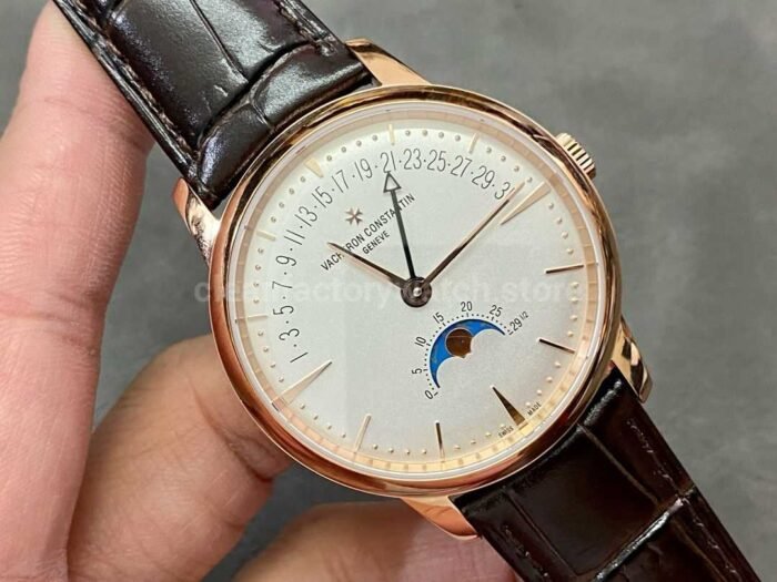 TWS Factory Vacheron Constantin Retrograde Calendar 4010U/000R-B329 42.5mm Rose Gold Leather Strap White Dial - Image 2