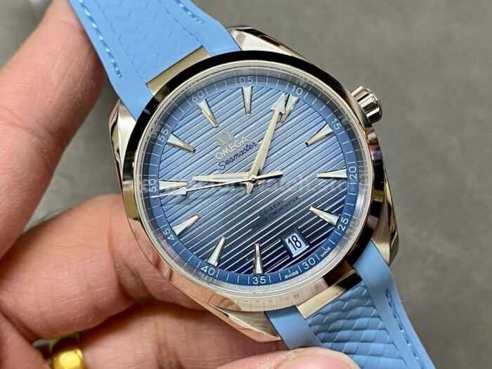 VS Factory Omega Seamaster Aqua Terra 220.12.41.21.03.008 41mm Steel Rubber Strap Blue Dial 3 Super Clone Watch,Clean Factory Watch
