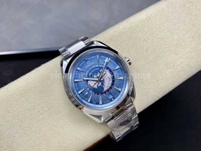 VS Factory Omega Seamaster Aqua Terra Worldtimer 220.10.43.22.03.001 43mm Full Steel Blue Dial 5 Super Clone Watch,Clean Factory Watch