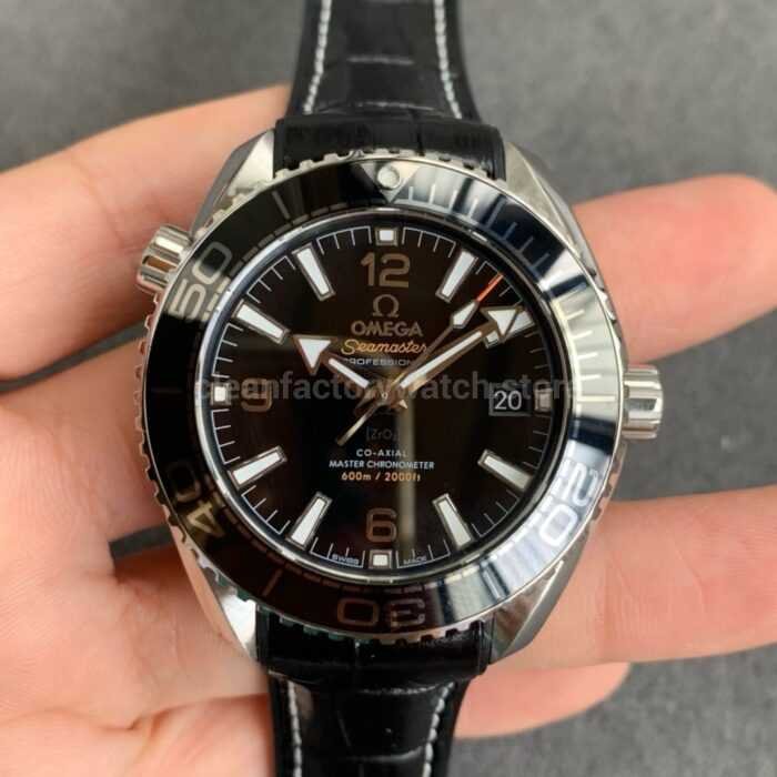 VS Factory Omega Seamaster Planet Ocean 215.33.40.20.01.001 39.5mm Steel Leather Strap Black Dial 1 Super Clone Watch,Clean Factory Watch