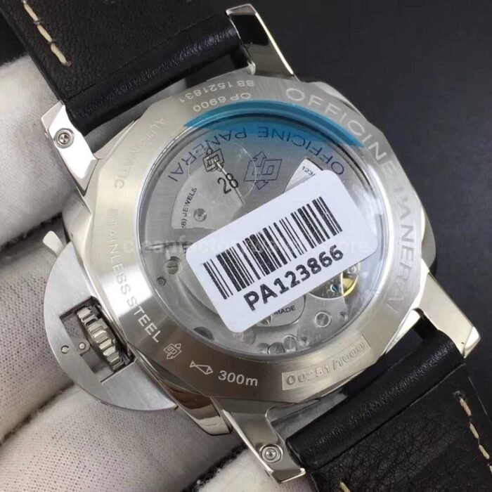 VS Factory Panerai Luminor 1950 3 Days Fu PAM00498  44mm Steel Leather Strap Black Dial - Image 7