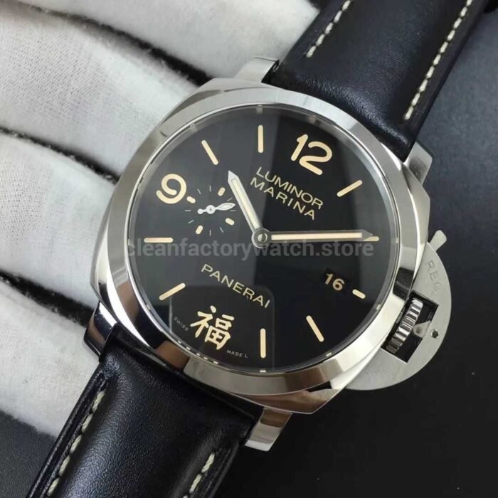 VS Factory Panerai Luminor 1950 3 Days Fu PAM00498  44mm Steel Leather Strap Black Dial - Image 3