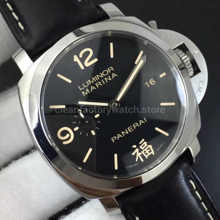 VS Factory Panerai Luminor 1950 3 Days Fu PAM00498  44mm Steel Leather Strap Black Dial - Image 4