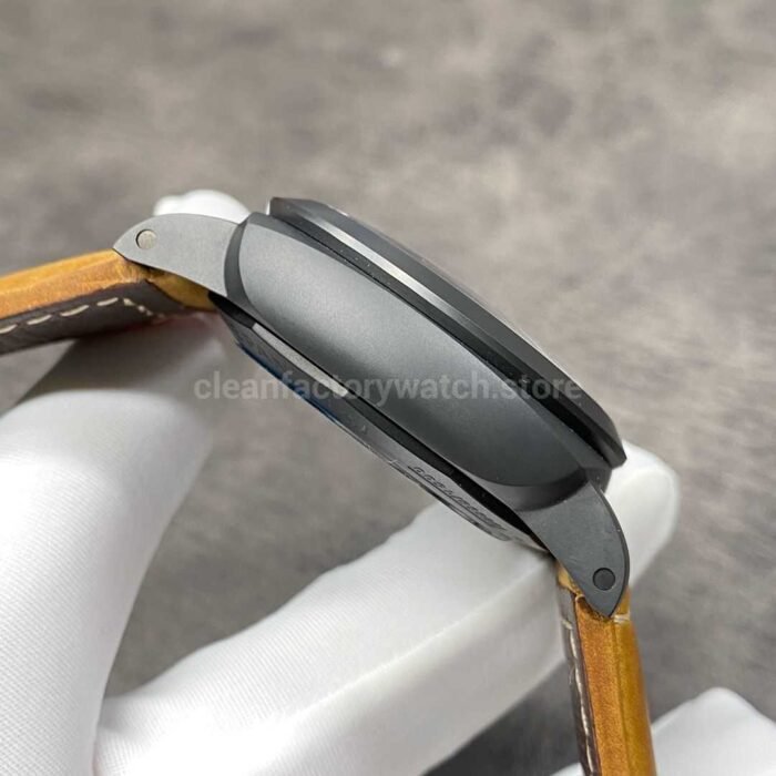 VS Factory Panerai Luminor 1950 3 Days GMT PAM 00441 44mm Black Ceramic Leather Strap Black Dial - Image 5