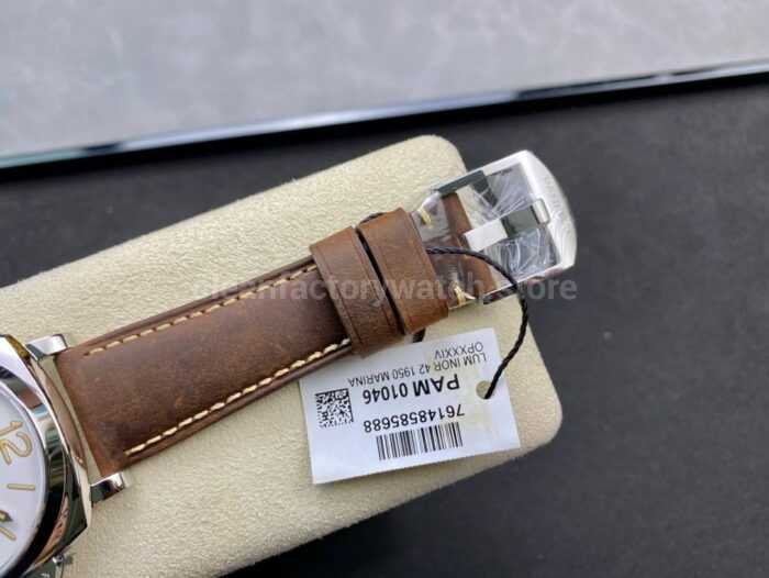 VS Factory Panerai Luminor Due PAM 01046 42mm Steel Leather strap White Dial 1 Super Clone Watch,Clean Factory Watch