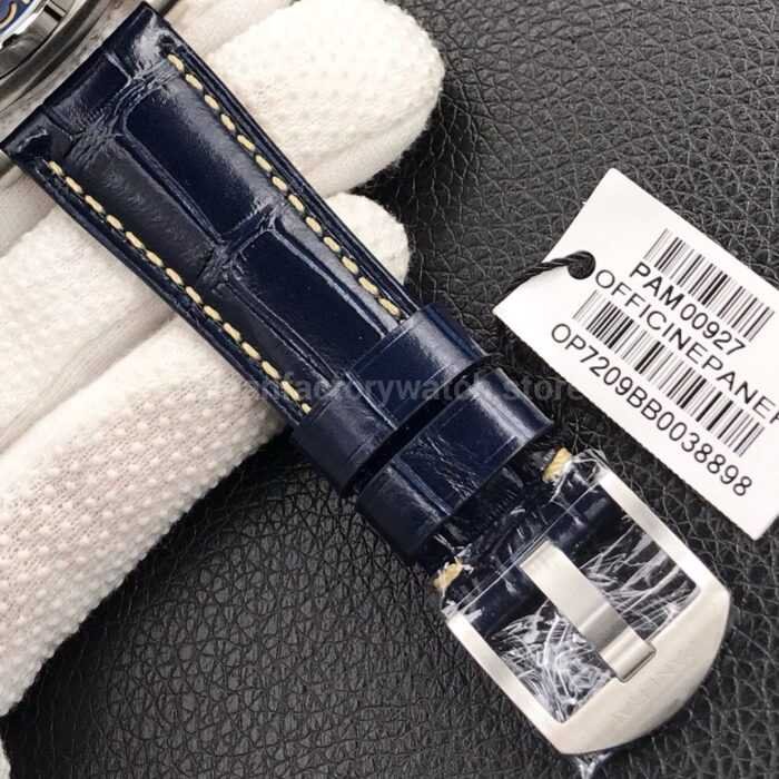 VS Factory Panerai Luminor Due PAM00927 42mm Titanium Leather Strap Blue Dial 1 Super Clone Watch,Clean Factory Watch