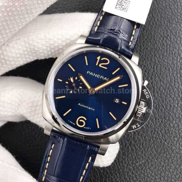 VS Factory Panerai Luminor Due PAM00927 42mm Titanium Leather Strap Blue Dial 6 Super Clone Watch,Clean Factory Watch