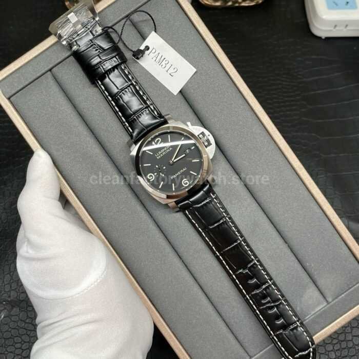 VS Factory Panerai Luminor Marina 1950 3 Days PAM00312 44mm Steel Leather Strap Black Dial 1 Super Clone Watch,Clean Factory Watch