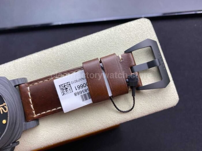 VS Factory Panerai Luminor Marina 1950 3 Days PAM00661 44mm Carbon Fiber Leather Strap Black Dial - Image 8