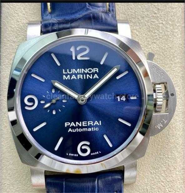 VS Factory Panerai Luminor Marina PAM 01313 44mm Steel Leather strap Blue Dial