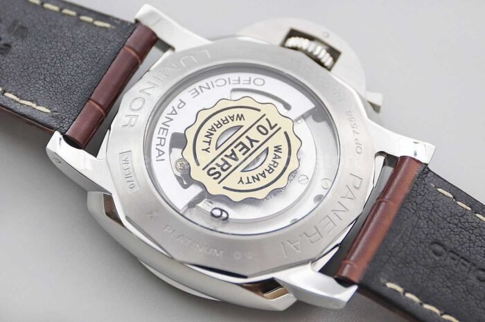 VS Factory Panerai Luminor Marina PAM01116 44mm Platinum Leather Strap Black Dial - Image 7