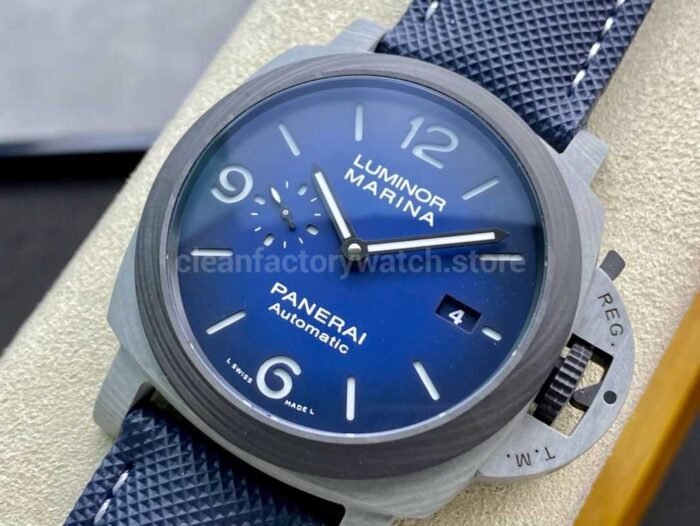 VS Factory Panerai Luminor Marina Pam01663  44mm Carbon Fiber Canvas Strap Blue Dial - Image 3