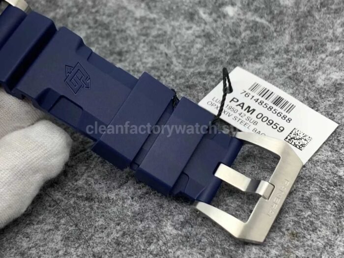 VS Factory Panerai Luminor Submersible PAM00959  42mm Steel Blue Rubber Strap Grey Dial - Image 8