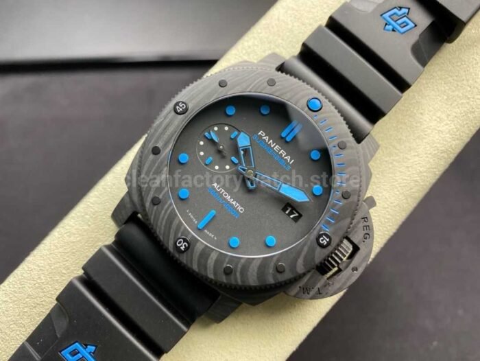 VS Factory Panerai Luminor Submersible PAM00960 42mm Carbon Fiber Black Rubber Strap Black Dial - Image 3