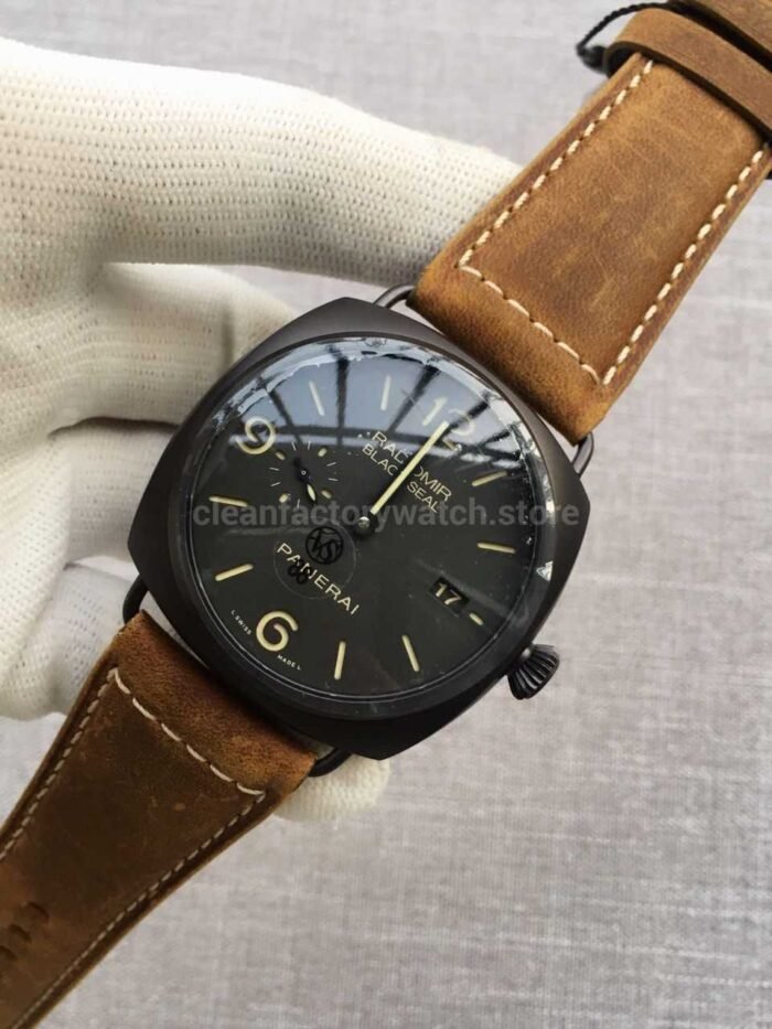 VS Factory Panerai Radiomir Black Seal 3 Days PAM 00505  45mm Black Ceramic Leather Strap Black Dial - Image 3