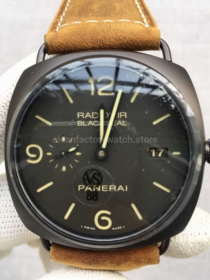 VS Factory Panerai Radiomir Black Seal 3 Days PAM 00505  45mm Black Ceramic Leather Strap Black Dial - Image 4