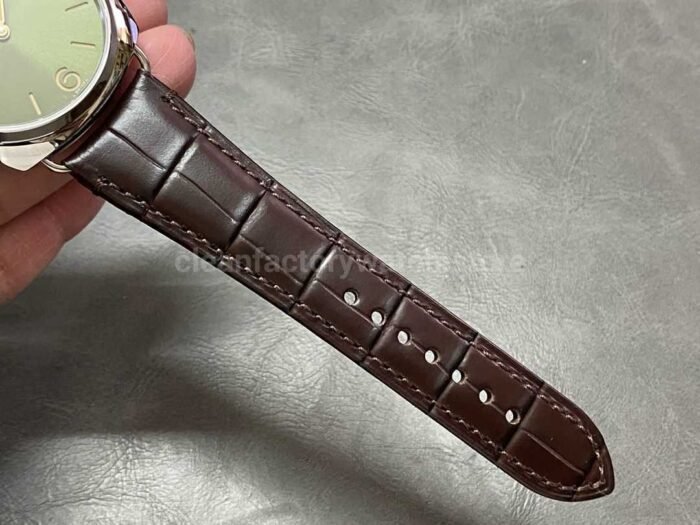 VS Factory Panerai Radiomir Pam 1386 40mm Steel Leather Strap Olive Green Dial - Image 9