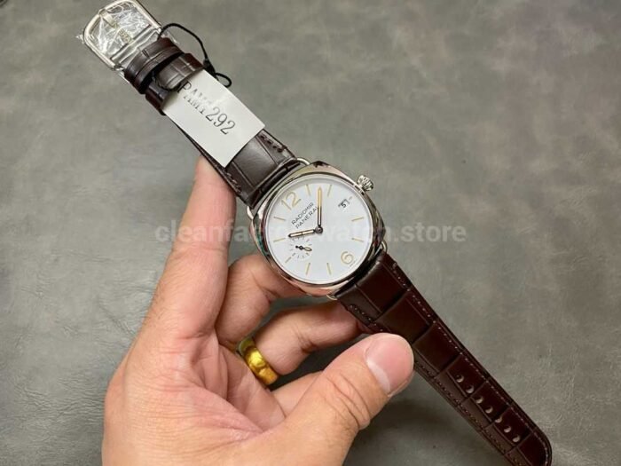 VS Factory Panerai Radiomir Quaranta Automatic Pam 01292  40mm Steel Leather Strap White Dial - Image 4