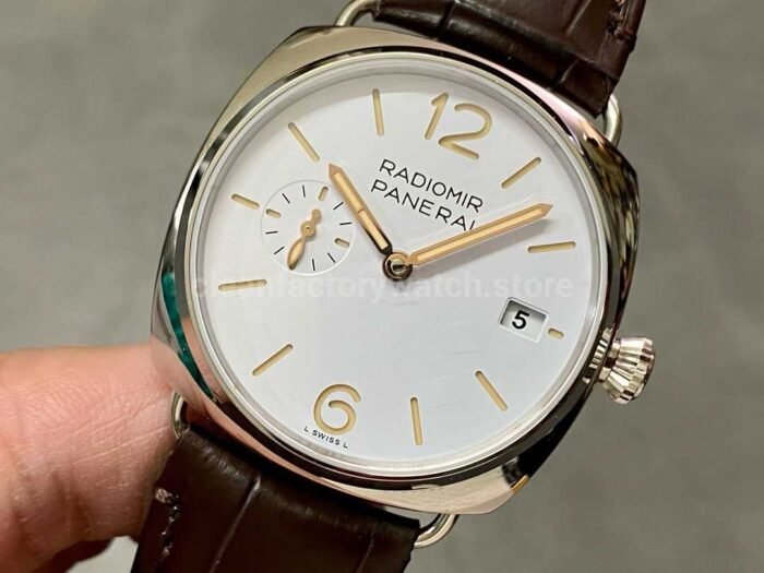 VS Factory Panerai Radiomir Quaranta Automatic Pam 01292  40mm Steel Leather Strap White Dial - Image 3
