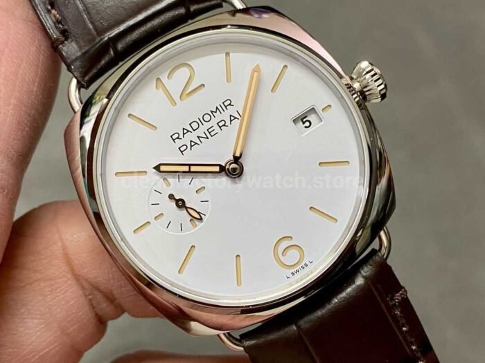 VS Factory Panerai Radiomir Quaranta Automatic Pam 01292  40mm Steel Leather Strap White Dial - Image 2