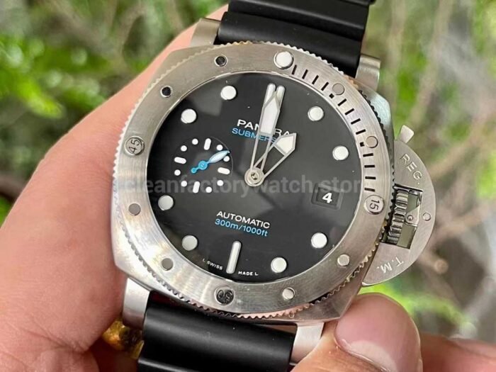 VS Factory Panerai Submersible PAM 01229 44mm Steel Rubber Strap Black Dial - Image 3