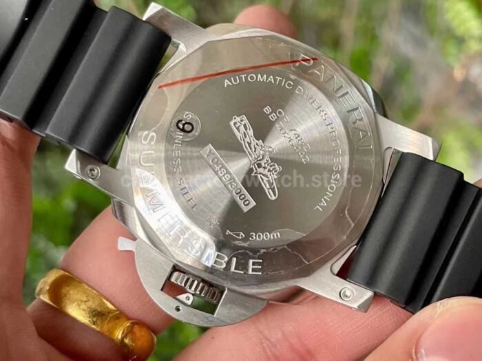 VS Factory Panerai Submersible PAM 01229 44mm Steel Rubber Strap Black Dial - Image 7