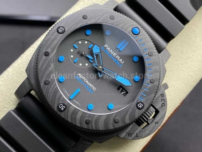 VS Factory Panerai Submersible pam 01616  47mm Black Carbon Fiber Black Rubber Strap Black  Dial - Image 4