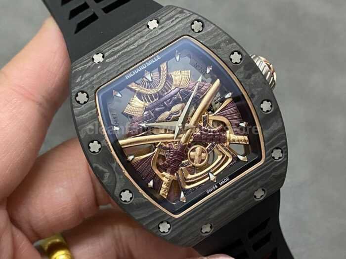 YS Factory Richard Mille Darth Vader Watch RM47 43mm Carbon Fiber Rubber Strap Skeletonized Dial 1 Super Clone Watch,Clean Factory Watch