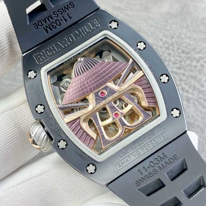 YS Factory Richard Mille Darth Vader Watch RM47 43mm Ceramic Rubber Strap Skeletonized Dial 5 Super Clone Watch,Clean Factory Watch