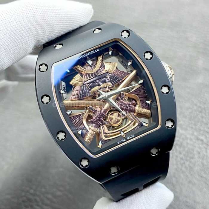 YS Factory Richard Mille Darth Vader Watch RM47 43mm Ceramic Rubber Strap Skeletonized Dial 6 Super Clone Watch,Clean Factory Watch
