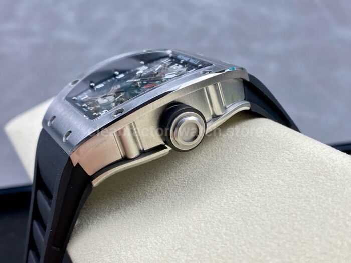 YS Factory Richard Mille RM001 43mm Titanium Rubber Strap Skeletonized Dial 2 Super Clone Watch,Clean Factory Watch