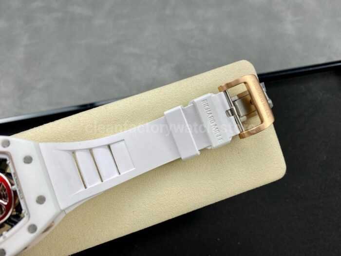YS Factory Richard Mille RM052 44mm CeramicsTitanium White Rubber Strap Red Skeletonized Skull Dial 9 Super Clone Watch,Clean Factory Watch
