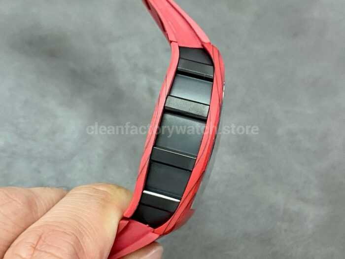 YS Factory Richard Mille Skull RM 52 01 44mm Full Red Carbon Fiber Red Rubber Strap Skelet 3 Super Clone Watch,Clean Factory Watch
