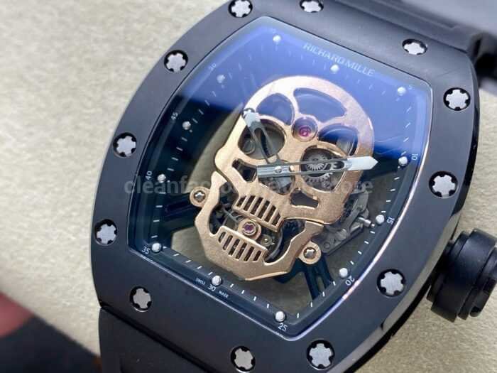 YS Factory Tourbillon Richard Mille Manual Winding RM52 01 44.3mm Black Ceramic Rubber Str 6 Super Clone Watch,Clean Factory Watch