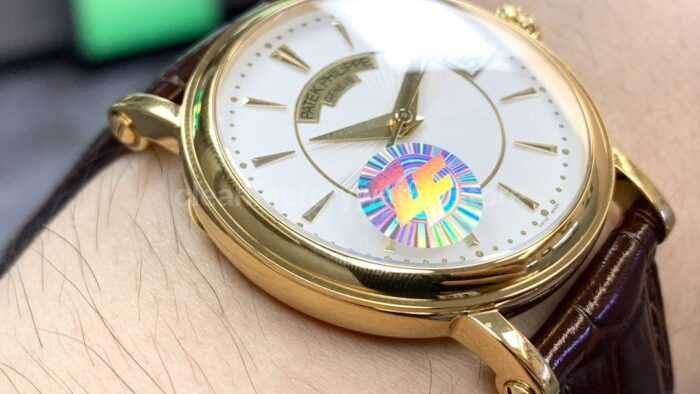 ZF Factory Patek Philippe Calatrava 5153J 001 38mm Yellow Gold Leather Strap Silver Dial 5 Super Clone Watch,Clean Factory Watch