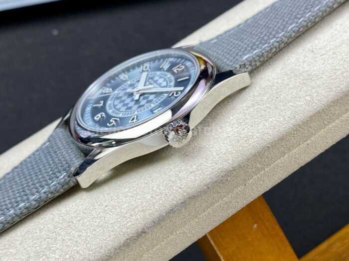 ZF Factory Patek Philippe Calatrava 6007A 001 40mm Steel Canvas Strap Blue Dial 1 Super Clone Watch,Clean Factory Watch