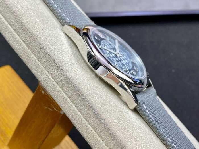 ZF Factory Patek Philippe Calatrava 6007A 001 40mm Steel Canvas Strap Blue Dial 6 Super Clone Watch,Clean Factory Watch