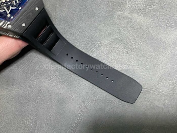 ZF Factory Richard Mille RM 055 42.7mm Carbon Fiber Black Rubber Strap Skeletonized Black Dial - Image 9