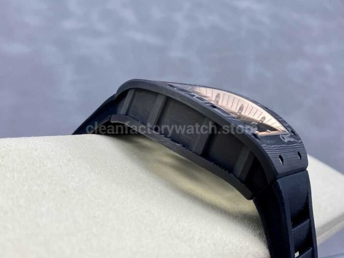 ZF Factory Richard Mille RM 055 42.7mm Carbon Fiber Black Rubber Strap Skeletonized Rose Gold Dial - Image 4