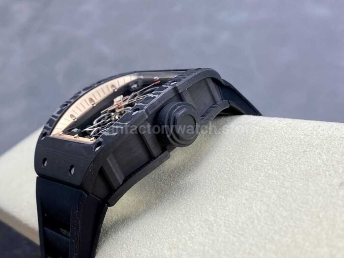 ZF Factory Richard Mille RM 055 42.7mm Carbon Fiber Black Rubber Strap Skeletonized Rose Gold Dial - Image 5