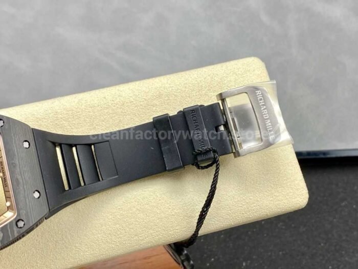 ZF Factory Richard Mille RM 055 42.7mm Carbon Fiber Black Rubber Strap Skeletonized Rose Gold Dial - Image 7