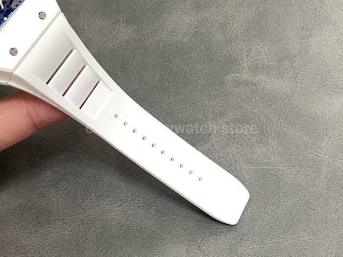 ZF Factory Richard Mille RM 055 42.7mm Full White Ceramic White Rubber Strap Skeletonized White Dial 9 Super Clone Watch,Clean Factory Watch