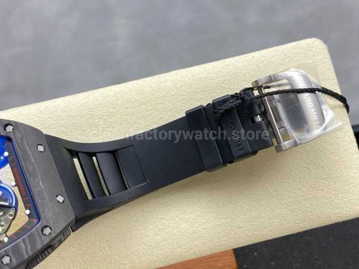 ZF Factory Richard Mille RM 055 42.7mm Titanium Black Rubber Strap Skeletonized Black Dial 8 Super Clone Watch,Clean Factory Watch