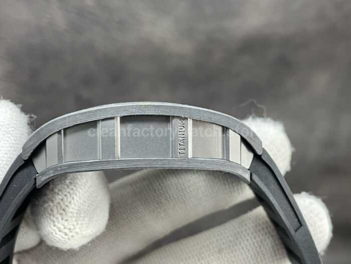 ZF Factory Richard Mille RM 055 42.7mm Titanium Black Rubber Strap Skeletonized White Dial 2 Super Clone Watch,Clean Factory Watch