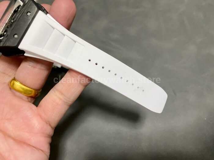ZF Factory Richard Mille RM 055 42.7mm Titanium White Rubber Strap Skeletonized White Dial 2 Super Clone Watch,Clean Factory Watch