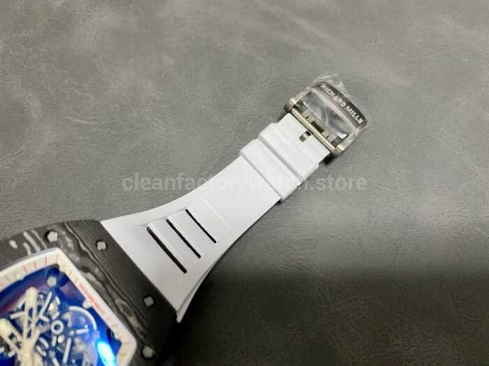 ZF Factory Richard Mille RM 055 42.7mm Titanium White Rubber Strap Skeletonized White Dial 5 Super Clone Watch,Clean Factory Watch