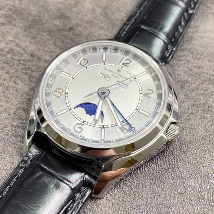 ZF Factory Vacheron Constantin Fiftysix 4000E000A B439 40mm Steel Leather Strap Arabic 6 Super Clone Watch,Clean Factory Watch