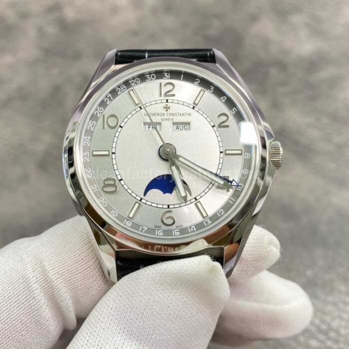 ZF Factory Vacheron Constantin Fiftysix 4000E000A B439 40mm Steel Leather Strap Arabic 7 Super Clone Watch,Clean Factory Watch